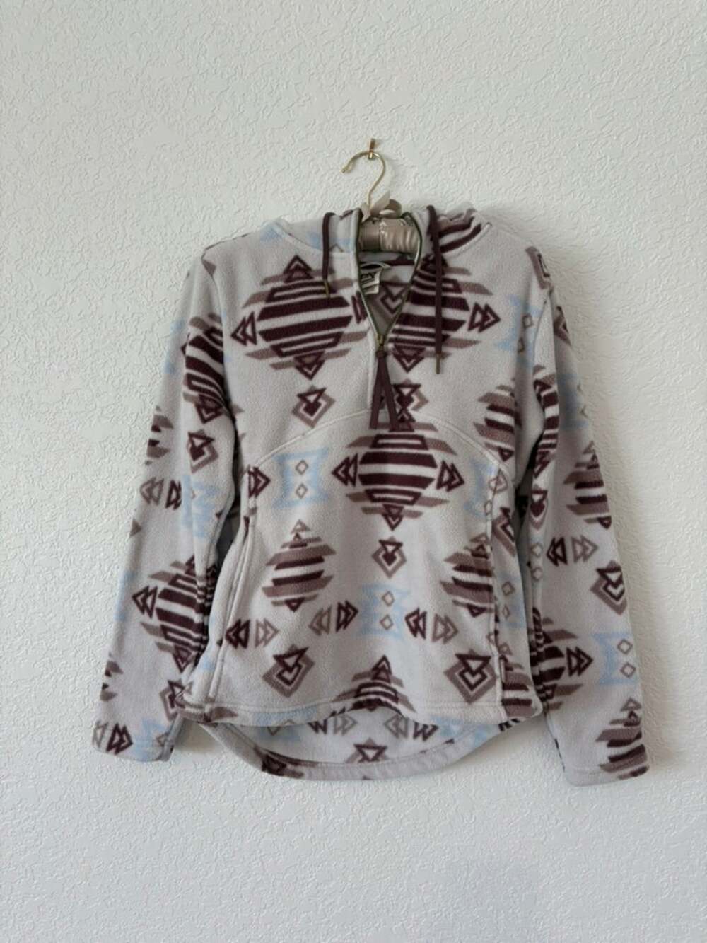 Avalanche Polyester Aztec Pattern Quarter Zip Pullover Sweater Women's M